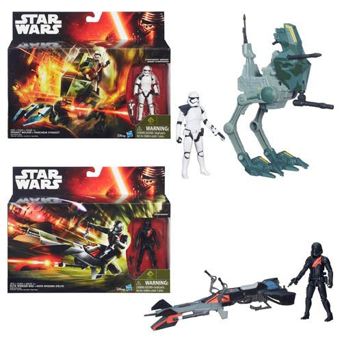 Star Wars The Force Awakens Elite Speeder Bike and Assault Walker 3 3/4 Inch