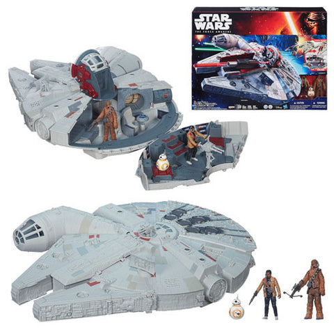 Star Wars The Force Awakens Millennium Falcon with Figures 3 3/4 Inch