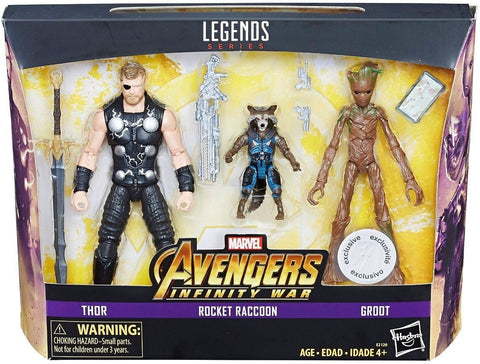 Marvel Legends Infinity War Thor, Groot & Rocket Raccoon Toys R Us Exclusive 3-Pack