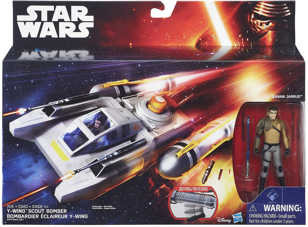 Star Wars Rebels Y-Wing Scout Bomber Vehicle with Kanan Jarrus Figure 3 3/4 Inch